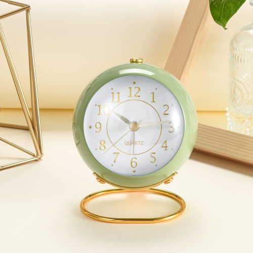 Nordic creative electronic table clock simple children's alarm clock new desktop bedside student silent luminous pointer clock - frosted white -