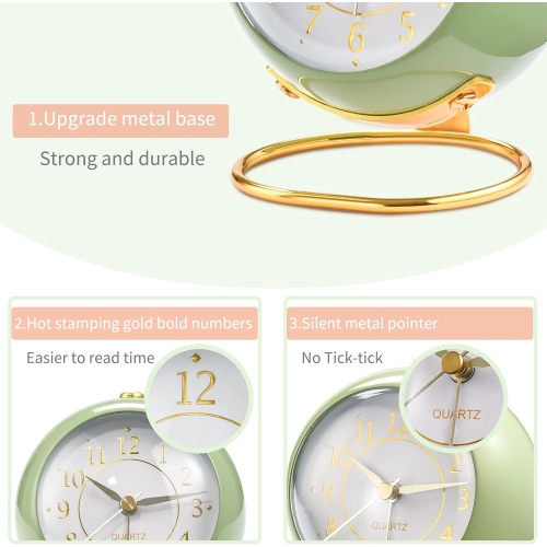 Nordic creative electronic table clock simple children's alarm clock new desktop bedside student silent luminous pointer clock - frosted white -