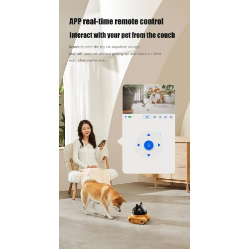 Hot Selling WiFi Pet Smart Wireless Remote Mobile Robot Security Camera, 4G Wifi Whole House Mobile Toy with HD Camera for Cats and Dogs Smart Toy