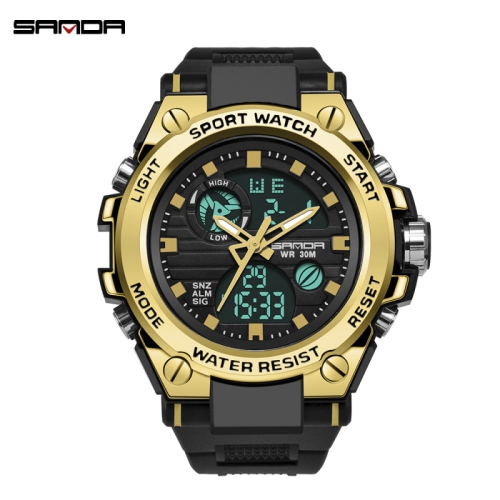 THE WAY  Hot Selling Large Dial Tactical Watch, Fashionable And Multifunctional for Male Students, Dual Display Sports Waterproof Electronic Watch