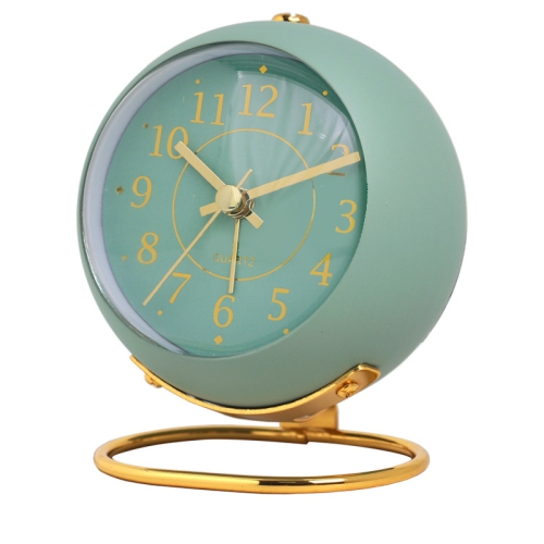 Nordic creative electronic table clock simple children's alarm clock new desktop bedside student silent luminous pointer clock - frosted green -