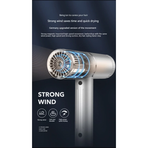 Sèche-cheveux lumière bleue ionique négative séchage rapide sèche-cheveux domestique haute puissance chaud et froid température constante