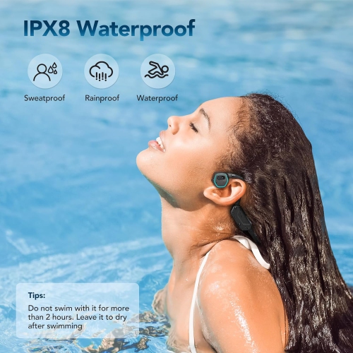 Black technology new swimming sports night running IPX8 waterproof MP3 player with Bluetooth 5.3 suitable for swimming 32G memory true bone