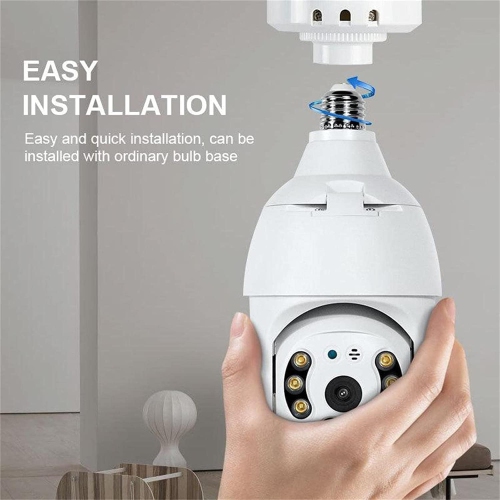 A6 security monitoring light bulb camera, remote voice HD infrared night vision full color dual light monitoring WiFi 360° panoramic light bulb home