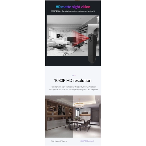 Caméra HD A18, caméra arrière 1080p avec vision nocturne, caméra d'enregistrement de conférence, enregistreur de conférence portatif