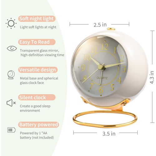 Nordic creative electronic table clock simple children's alarm clock new desktop bedside student silent luminous pointer clock - frosted orange -
