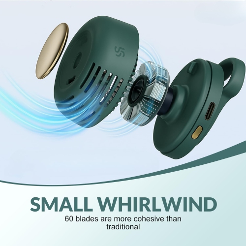 Mini ventilateur portatif à pince, ventilateur silencieux rechargeable USB, 3 vitesses ​​Ventilateur de taille
