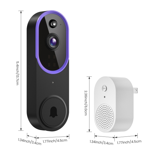 Wireless Doorbell Camera, WiFi HD Night Vision Smart Doorbell with AI Human Detection, Two-Way Talk, Night Vision, and Cloud Storage