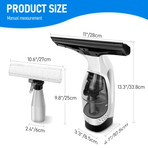 Cordless Rechargeable Window Vacuum Cleaner – Handheld Electric Glass Cleaner for Windows, Tiles, Mirrors, Countertops, and Car Windshields