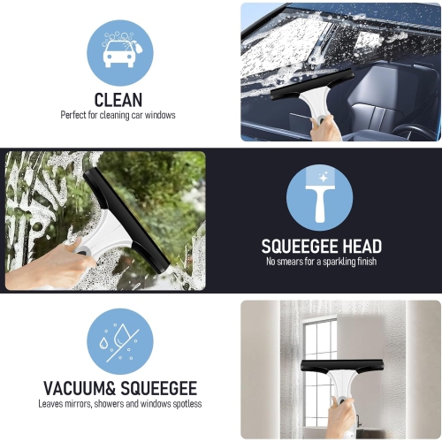 Cordless Rechargeable Window Vacuum Cleaner – Handheld Electric Glass Cleaner for Windows, Tiles, Mirrors, Countertops, and Car Windshields