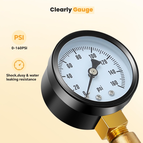 RV Water Pressure Regulator, 3/4 Inch Brass Lead Free Pressure Reducing Valve for RV Camper Travel Trailer Accessories 0-160 PSI