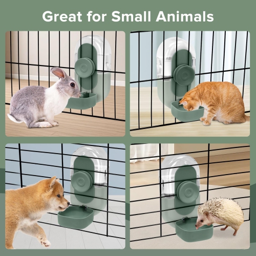 Hanging Automatic Rabbit Water Bottle, Leak-Proof Gravity Waterer for Guinea Pigs and Rabbits