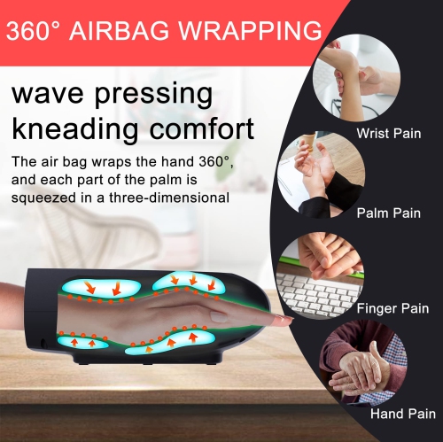 Heating and Pressure Cordless Hand Massager for Relaxing Hand Fatigue and Pain Relief