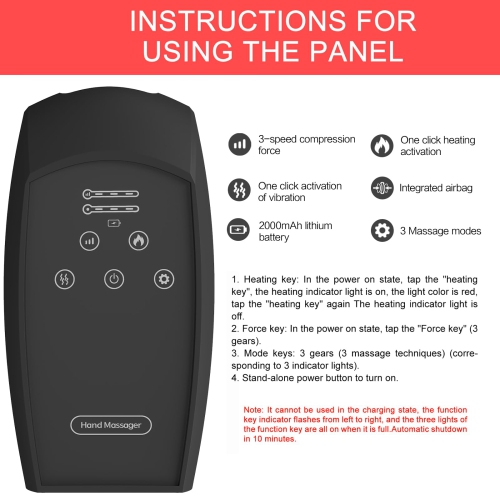 Heating and Pressure Cordless Hand Massager for Relaxing Hand Fatigue and Pain Relief