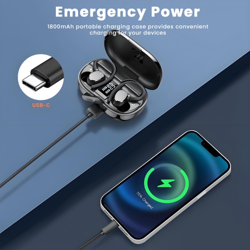 Wireless Bluetooth Earbuds Sports Bluetooth 5.3 Headphones with LED Display Over Ear Earphones with Earhooks IP7 Waterproof for Gym Running Workout