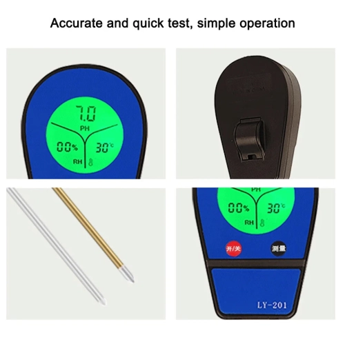 Three-in-one soil pH meter humidity temperature pH tester humidity moisture soil moisture detector
