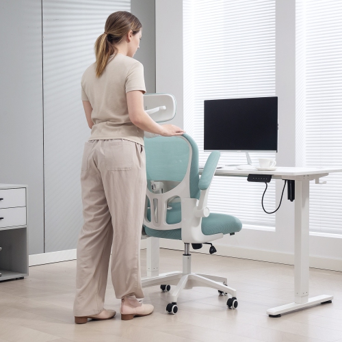 Vinsetto High Back Ergonomic Office Chair with Adjustable Headrest, Mesh Computer Desk Chair with Flip-up Armrest, 4D Lumbar Support, Tilt Function,