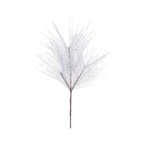 Flocked Long Needle Pine Artificial Christmas Spray - 28" - Green and Snow White