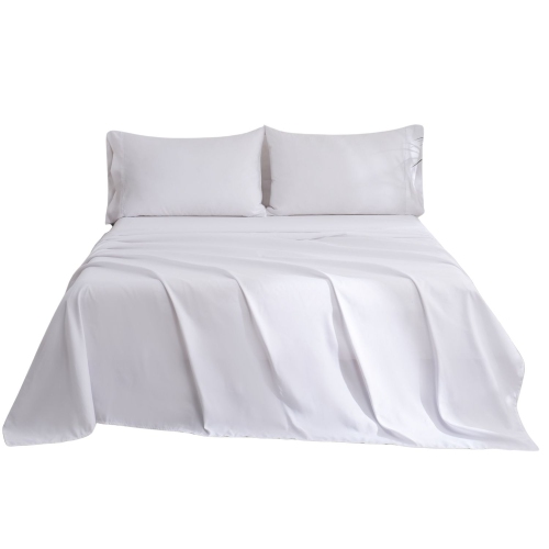 Ocean Fine Bedding Sheet Set; King, 300 TC, Soft, Breathable and Eco-Conscious, White