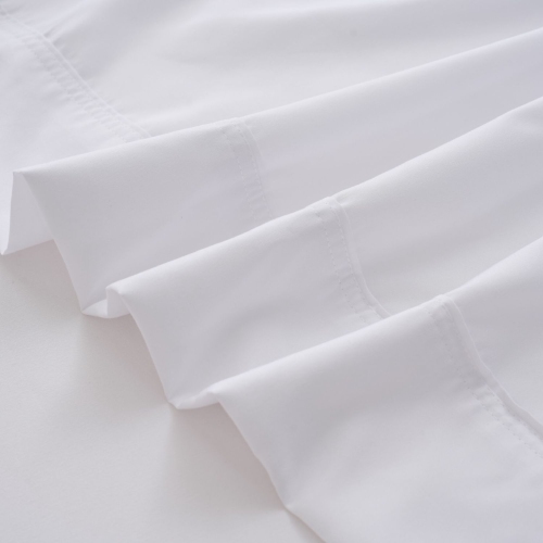 Ensemble de draps océan fin; Grand lit, contexture de 300 fils, douce, respirante et écologique Blanc