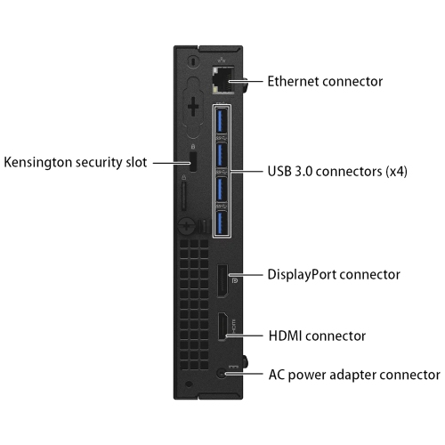 Refurbished - Dell OptiPlex 7050 Micro MFF Desktop PC - 24" Inch FHD Monitor, Core i5-6500T, 16GB DDR4 RAM, 256GB SSD, Wi-Fi, BT, RGB Keyboard &