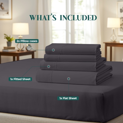 Ensemble de draps légers 85 GSM de Beddora – Respirant, antifroissement, séchage rapide