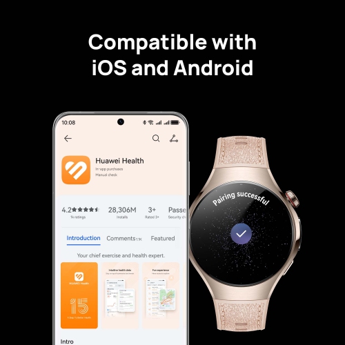 HUAWEI Watch 5, 42mm Smartwatches, Multi-Sensing X-TAP Technology, Spherical Sapphire Glass, Two Battery Modes, Intuitive Smart Gestures, Compatible