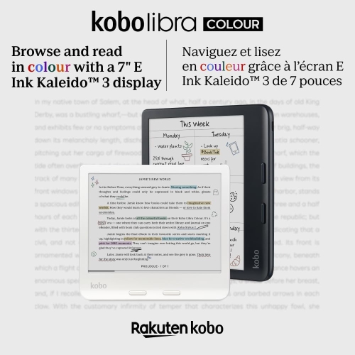 Ensemble Libra Colour de Kobo avec Stylus 2 - Noir - Remis à neuf