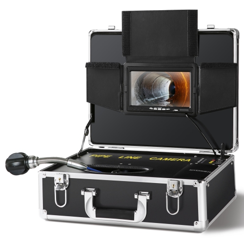 Caméra d'égout VEVOR 100&nbsp;pi/30&nbsp;m, caméra d'écran de 7&nbsp;po avec fonction DVR, caméra étanche IP68, 12 pcs DEL réglables, avec carte SD