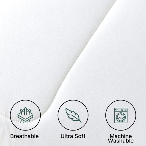 Beddora 5-Piece Bed in a Bag – Includes Comforter, 2 Shams, Decorative Cushion & Square Cushion – Ultra-Soft, All-Season Bedding – King – Bright White