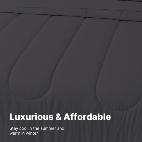 Lit en sac 5 pièces Beddora – Comprend couvre-lit, 2 couvre-oreillers, coussin décoratif et coussin carré – Très doux, literie toutes saisons – Grand