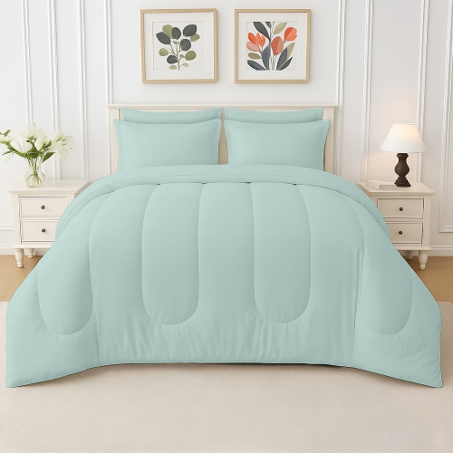 Lit en sac 7 pièces Beddora – Comprend un couvre-lit, 2 couvre-oreillers, un drap plat, un drap-housse et 2 taies d'oreiller – Literie toute saison