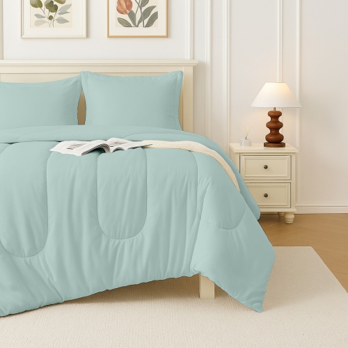 Lit en sac 7 pièces Beddora – Comprend un couvre-lit, 2 couvre-oreillers, un drap plat, un drap-housse et 2 taies d'oreiller – Literie toute saison