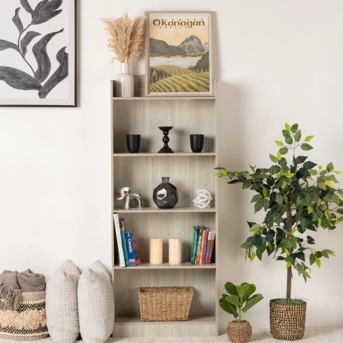 Sturdy 5-Shelf Modern Bookcase Organizer