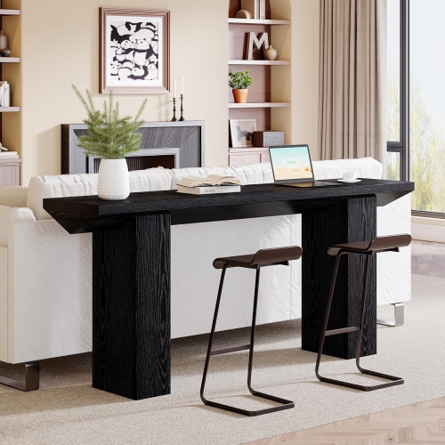 Table console longue de 63 po de Tribesigns pour entrée, table de canapé en bois Farmhouse derrière le canapé