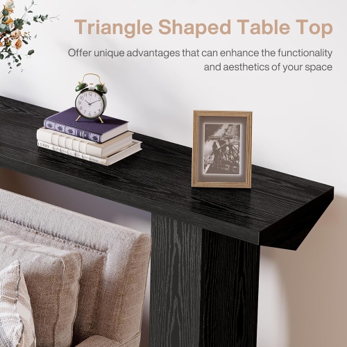 Table console longue de 63 po de Tribesigns pour entrée, table de canapé en bois Farmhouse derrière le canapé