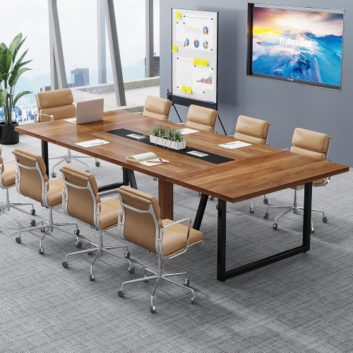 Tribesigns 8FT Conference Table, 94.49 L x 47.24 W x 29.53 H Inches Large Meeting Table/Podcast Table for 10 People