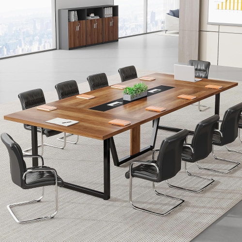 Tribesigns 8FT Conference Table, 94.49 L x 47.24 W x 29.53 H Inches Large Meeting Table/Podcast Table for 10 People