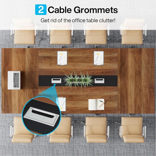 Tribesigns 8FT Conference Table, 94.49 L x 47.24 W x 29.53 H Inches Large Meeting Table/Podcast Table for 10 People