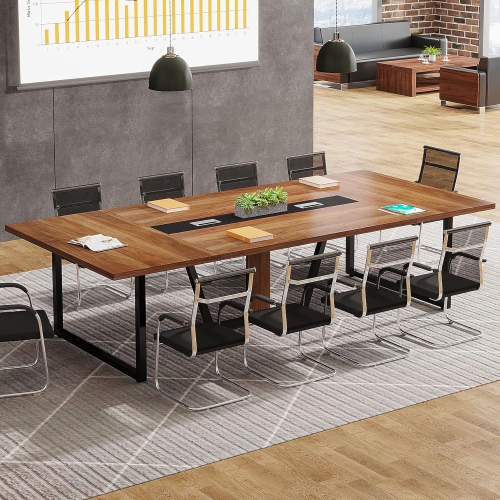 Tribesigns 8FT Conference Table, 94.49 L x 47.24 W x 29.53 H Inches Large Meeting Table/Podcast Table for 10 People