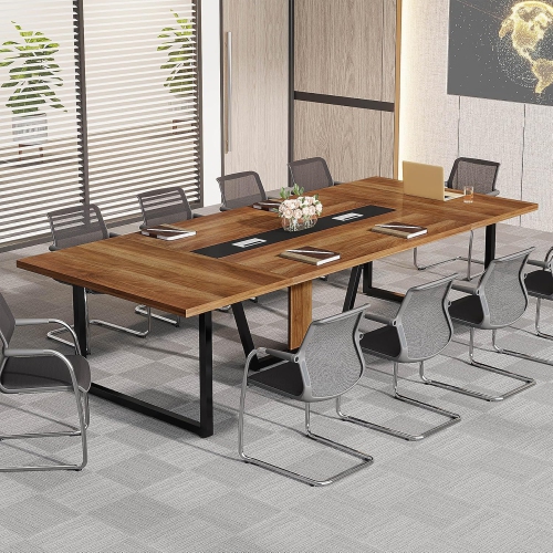 Tribesigns 8FT Conference Table, 94.49 L x 47.24 W x 29.53 H Inches Large Meeting Table/Podcast Table for 10 People