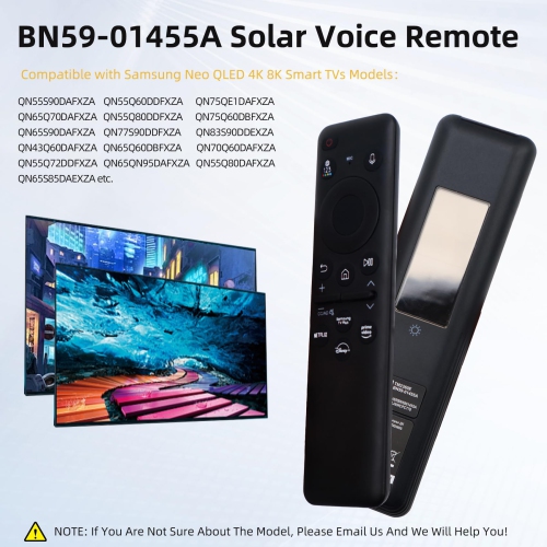 Solar Charging TV Remote Control, BN59-01455A Voice Remote Control Replacement for Samsung TV