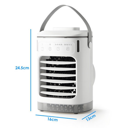 Ventilateur de bureau portatif, mini ventilateur de bureau rechargeable par USB avec 4 vitesses de vent, fonction de minuterie et 7 voyants de