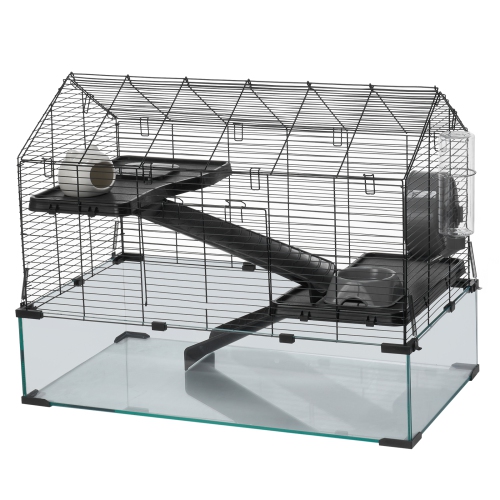 VEVOR 29.5 x 17.3 x 24 inHamster Cage, 360° Viewing Transparent, Small Animal Cage, Ventilated Pet Mouse Cages with Water Bottle, Portable Hamster
