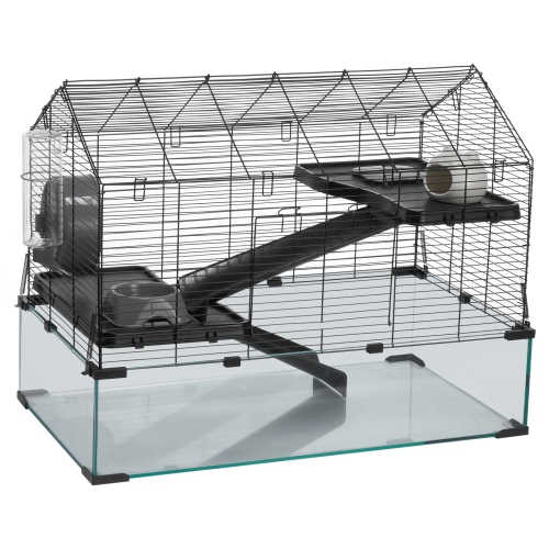 VEVOR 29.5 x 17.3 x 24 inHamster Cage, 360° Viewing Transparent, Small Animal Cage, Ventilated Pet Mouse Cages with Water Bottle, Portable Hamster