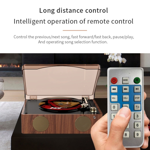Phonographe CD tout-en-un vintage, phonographe Bluetooth HIFI, haut-parleur rétro intégré, lecture multimode