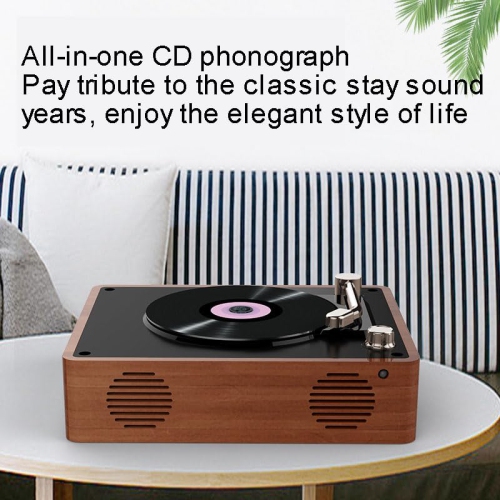 Phonographe CD tout-en-un vintage, phonographe Bluetooth HIFI, haut-parleur rétro intégré, lecture multimode