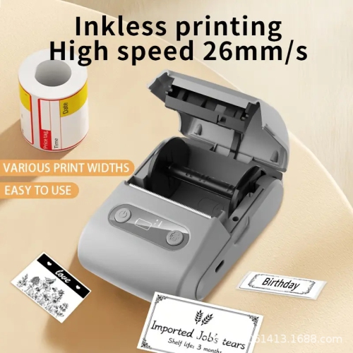 Mini Thermal Label Printer Portable Printer List Name Classification Identification Clothing Label Printer Suitable for Small Business, Mailing,
