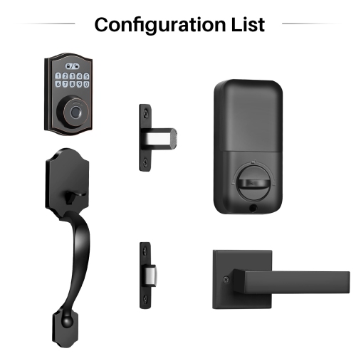 Serrure de porte intelligente, verrouillage par empreinte digitale, verrouillage par mot de passe, serrure à clé cachée, serrure américaine, serrure