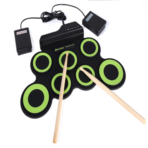 Image 1 de 6.. Batterie pliante à rouleau manuel Hot Product, batterie de jeu portative de bureau, instrument de percussion professionnel USB pour adultes pour